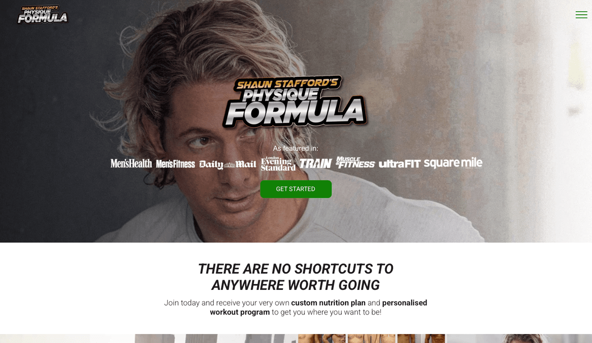 Shaun Stafford Fitness Website