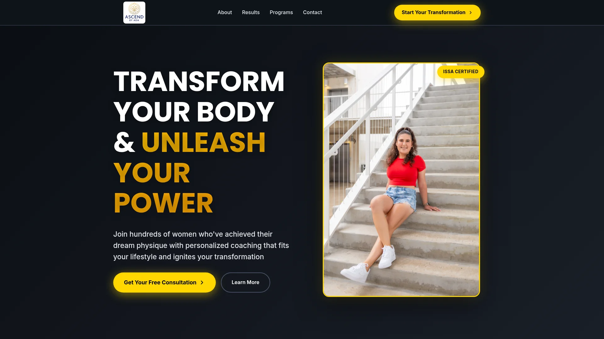 Ascend by Ada website