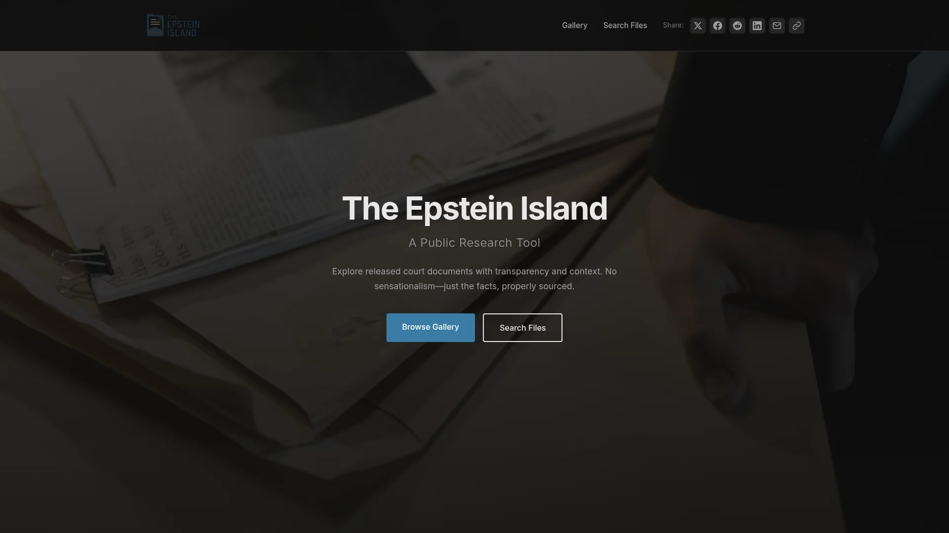 The Epstein Island website